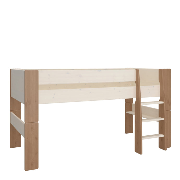 Steens for Kids Mid Sleeper in Whitewash Grey Brown Lacquered in White and Pine Furniture To Go 1012906130269 5707252048181 Step into the world of 