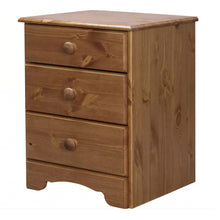 Load image into Gallery viewer, Nordic Bedside Table 3 Drawers, White 050 in White Furniture To Go 1013440030050 5707252047245 Presenting our stunning Nordic Furniture Range, meticulously crafted from solid White MDF to ensure both elegance and durability. Embrace the traditional design and experience the allure of wooden handles that add a touch of rustic charm to each piece. With smooth metal runners, convenience meets style flawlessly. Experience the beauty of responsibly sourced materials as our Nordic Furniture Range transforms your 