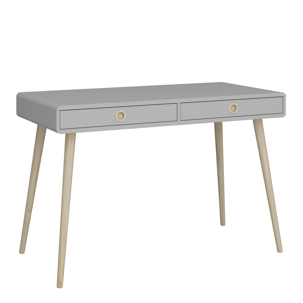 Softline Standard Desk Grey Furniture To Go 1013600770074 5707252080440 Finished in grey with pine stained handles and tapered legs, the Softline desk brings mid-century style to any home. The clean, streamlined appeal of this unit suits almost any decor, and will look great whether you opt for it as a standalone piece, or choose other items from the range to complete the look. Dimensions: 759mm x 1141mm x 570mm (Height x Width x Depth) 
 Pine stained handles 
 Elegant Design 
 Tapered Legs 
 Easy self asse