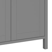 Load image into Gallery viewer, Tromso 3 Door Robe Grey Furniture To Go 1013741020072 5707252079963 A beautiful clean grey range with classic Scandinavian lines and stainless steel handles. Made with easy clean solid MDF. Featuring three doors, four shelves and one hanging rail, this piece is a sturdy and durable design for any home. Dimensions: 1950mm x 1290mm x 496mm (Height x Width x Depth) 
 Stainless steel handles 
 A Minimalistic Design 
 Adjustable Hinges 
 Easy self assembly 
 Made in Denmark 
 Assembly instructions:
 
 https://ww