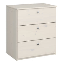 Load image into Gallery viewer, Memphis Chest of Drawers 3 Drawers in Whitewash in White Washed Furniture To Go 1013980130113 5707252085537 The Memphis 3 drawer chest is a stylish piece of children&#39;s bedroom furniture which offers ample storage space in your child&#39;s bedroom. Constructed from solid MDF, the 3 drawer chest is a sturdy and durable design for any home. Designed to match all Memphis childrens furniture ranges. Dimensions: 718mm x 642mm x 425mm (Height x Width x Depth) 
 Solid MDF 
 A Space Efficient Design 
 Easy Self Assembly