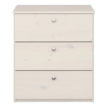 Load image into Gallery viewer, Memphis Chest of Drawers 3 Drawers in Whitewash in White Washed Furniture To Go 1013980130113 5707252085537 The Memphis 3 drawer chest is a stylish piece of children&#39;s bedroom furniture which offers ample storage space in your child&#39;s bedroom. Constructed from solid MDF, the 3 drawer chest is a sturdy and durable design for any home. Designed to match all Memphis childrens furniture ranges. Dimensions: 718mm x 642mm x 425mm (Height x Width x Depth) 
 Solid MDF 
 A Space Efficient Design 
 Easy Self Assembly