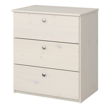 Load image into Gallery viewer, Steens for Kids 3 Drawer Chest White Washed Furniture To Go 10139801301130 5060933422183 The Steens for Kids 3 drawer chest is a stylish piece of children&#39;s bedroom furniture which offers ample storage space in your child&#39;s bedroom. Constructed from solid MDF, the 3 drawer chest is a sturdy and durable design for any home. Designed to match all Steens for Kids childrens furniture ranges. Dimensions: 718mm x 642mm x 425mm (Height x Width x Depth) 
 Solid MDF 
 A Space Efficient Design 
 Easy Self Assembly 
 