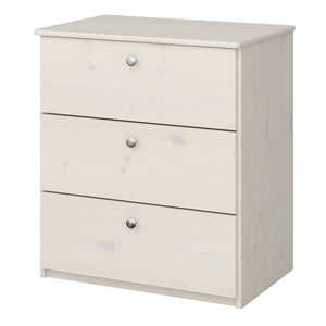 Memphis Chest of Drawers 3 Drawers in Whitewash in White Washed Furniture To Go 1013980130113 5707252085537 The Memphis 3 drawer chest is a stylish piece of children's bedroom furniture which offers ample storage space in your child's bedroom. Constructed from solid MDF, the 3 drawer chest is a sturdy and durable design for any home. Designed to match all Memphis childrens furniture ranges. Dimensions: 718mm x 642mm x 425mm (Height x Width x Depth) 
 Solid MDF 
 A Space Efficient Design 
 Easy Self Assembly