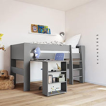 Load image into Gallery viewer, Steens for Kids Pull Out Desk Folkestone Grey Furniture To Go 10139807801720 5060933422671 Step into the world of &quot;Steens for Kids,&quot; where dreams come to life! Our captivating range of children&#39;s beds offers exciting options to enhance bedtime. From Single beds to High sleepers, Bunk beds, and Midsleepers, each meticulously crafted from solid MDF for safety and durability. Add a touch of magic with optional accessories like under bed tents, over bed tunnels, and side pockets, sparking imagination and creati