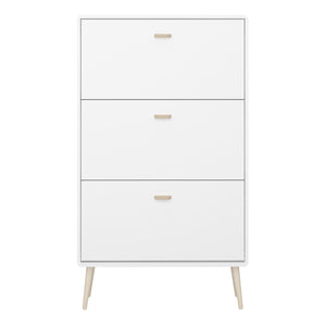 Mino Shoe Cabinet 3 Folding Doors, Pure White Furniture To Go 1014093880058 5707252083786 Introducing Mino Bedroom Furniture Range - a perfect fusion of sophistication and modernity, making a fashionable statement in any bedroom. With ample space for small bedroom objects, the detailed design exudes elegance, elevating your living space's overall aesthetic. Experience the epitome of modern luxury with Mino, transforming your bedroom into a lavish sanctuary. Dimensions: 813mm x 1410mm x 260mm (Height x Width