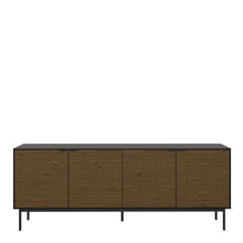 Load image into Gallery viewer, Soma Sideboard 4 Doors Granulated Black Brushed espresso in Black &amp; Pine Furniture To Go 1014120390231 5707252086022 Unveiling Soma Range: Elevate your home with contemporary sophistication. With its captivating two-tone beauty, robust construction, and versatile design, Soma is the ideal choice for any room. Upgrade your living spaces and embrace the perfect fusion of modern charm and functionality with the Soma Range. Dimensions: 1993mm x 759mm x 412mm (Height x Width x Depth) 
 Large storage solution for