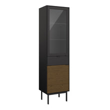 Load image into Gallery viewer, Soma Showcase 1+1 Door + 1 Drawer, Granulated Black Brushed espresso in Black &amp; Pine Furniture To Go 1014121360231 5707252086275 Unveiling Soma Range: Elevate your home with contemporary sophistication. With its captivating two-tone beauty, robust construction, and versatile design, Soma is the ideal choice for any room. Upgrade your living spaces and embrace the perfect fusion of modern charm and functionality with the Soma Range. Dimensions: 508mm x 1900mm x 395mm (Height x Width x Depth) 
 Large storage 