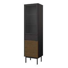 Load image into Gallery viewer, Soma Showcase 1+1 Door + 1 Drawer, Granulated Black Brushed espresso in Black &amp; Pine Furniture To Go 1014121360231 5707252086275 Unveiling Soma Range: Elevate your home with contemporary sophistication. With its captivating two-tone beauty, robust construction, and versatile design, Soma is the ideal choice for any room. Upgrade your living spaces and embrace the perfect fusion of modern charm and functionality with the Soma Range. Dimensions: 508mm x 1900mm x 395mm (Height x Width x Depth) 
 Large storage 