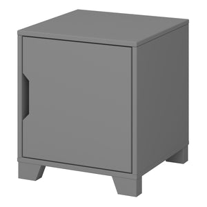 Loke Bedside Table 1 Door in Folkestone Grey Furniture To Go 1014160100072 5707252086312 Presenting the Loke Bedside Table: A modern and contemporary addition that adds charm and character to the bedroom. Crafted with durable MDF, it ensures strength and reliability. The trendy grey colour complements any fashionable decor. Whether for teenagers or children, it stands the test of time with its unique design. The easy-to-use handle provides convenient access to items inside. Designed on sturdy legs, it offer