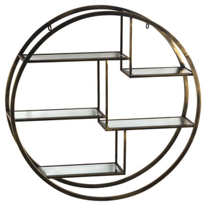 Antique Brass Large Multi Shelf in BRASS Hill Interiors 20436 5050140043684 Stylish multi shelf in brass finish Handcrafted White glove delivery Dimensions: 92cm x 92cm x 22cm Weight: 6.22kg Volume: 0.24CBM This Antique Brass Large Multi Shelf is a stylish wall storage and display piece.. Ideal for displaying home decor or plants.Its antique brass frame and mirrored shelves would suit both contemporary and vintage-inspired interiors.
With four shelves for displaying and storage it adds practicality as well 