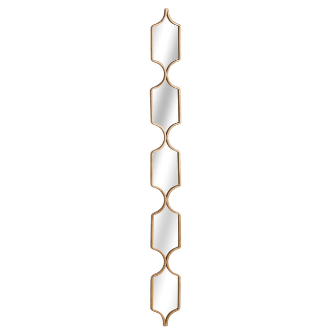 Square Decorative Hanging Collage Mirror In Gold in GOLD Hill Interiors 20805 5050140080580 Handcrafted White glove delivery Dimensions: 145cm x 14cm x 2cm Weight: 1.86kg Volume: 0.03CBM This is the Square Decorative Hanging Collage Mirror In Gold. A slim decorative mirror with a contemporary shape that makes a striking wall feature either alone or displayed in groups of three or more. This line follows some great success by others of a similiar design in alternative shapes. See 20806 for a silver version o