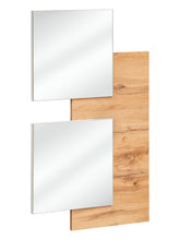 Load image into Gallery viewer, Easy EY-01 Hallway Mirror Arte-N WTW EY TYP 01 Our sleek wall mounted wooden panel with two mirrors is perfect for giving that final finishing touch to your interior design scheme. Made to be hung either vertically or horizontally, the EY-01 not only looks gorgeous but also serves as a great way to primp your look before leaving the house. W60cm x H100cm x D4cm Colour: Oak Wotan Mirror Matching Furniture Available Made from 16mm high-quality laminated board Assembly Required Weight: 9kg Direct Home Delivery