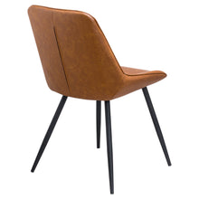 Load image into Gallery viewer, Oslo Tan Dining Chair in BROWN Hill Interiors 21244 5050140124482 Scandi styling Handcrafted A contemporary feel Dimensions: 82cm x 48cm x 60cm Weight: 5.2kg Volume: 0.22CBM This is the Oslo Tan Dining Chair. Featuring supple tan upholstery, the Oslo Dining Chair exudes understated elegance, while its diamond-stitched detailing adds a luxurious aesthetic. The warm tan hue complements a variety of decor styles, adding a cosy and inviting ambiance to your dining space.
