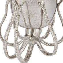 Load image into Gallery viewer, Large Octopus Champagne Bucket in SILVER Hill Interiors 22235 5050140223581 Dimensions: 38cm x 36cm x 36cm Weight: 4.5kg Volume: 0.06CBM This is the Large Octopus Champagne Bucket. A stylish and beautifully detailed silver octopus, holds a handcrafted champagne bucket overhead for you to cool and serve your favourite bubbles from. Individually handcrafted with beautiful detailing, it will elevate any occasion. Simply fill with your favourite bubbles and enjoy!