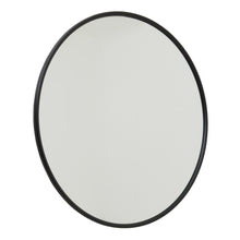 Load image into Gallery viewer, Black Large Circular Metal Wall Mirror in BLACK Hill Interiors 22483 5050140248386 White glove delivery Dimensions: 120cm x 120cm x 2cm Weight: 15.1kg Volume: 0.1CBM This is the Black Large Circular Metal Wall Mirror, at 120cm across this is sure to be an eye catching statement piece in any space. Built from metal with a simple, black finish this item makes a great feature on an empty wall space while the elegant black finish gives it a contemporary edge.