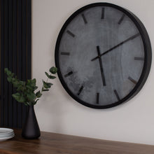 Load image into Gallery viewer, Large Concrete Effect Station Clock in BLACK Hill Interiors 22673 5050140267387 White glove delivery Dimensions: 80cm x 80cm x 8cm Weight: 9.23kg Volume: 0.09CBM This is the Large Concrete Effect Station Clock. A contemporary timepiece with a textured cement face complete with striking, large black hour points and clock hands. A black frame has been used to set off the striking numbering, creating an eye catching and attractive combination that is both in trend and timeless in style. A must have item for an