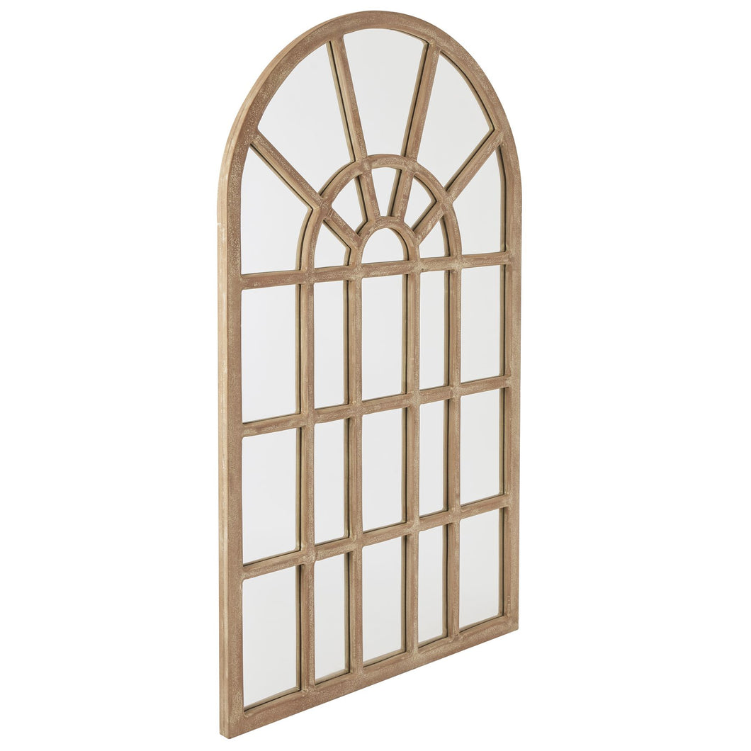 Copgrove Collection Arched Paned Wall Mirror in BROWN Hill Interiors 22688 5050140268889 White glove delivery Dimensions: 150cm x 90cm x 4cm Weight: 24kg Volume: 0.11CBM This is the Copgrove Collection Arched Paned Wall Mirror. A generously sized arched wall mirror hand crafted from hard wood, this stylish wall mirror will add a new, light and airy aspect to any room. Place it over one of the Copgrove Collection's sideboards for an elegant and cohesive look.

Evoking a classic style, the elegant hard wood, 