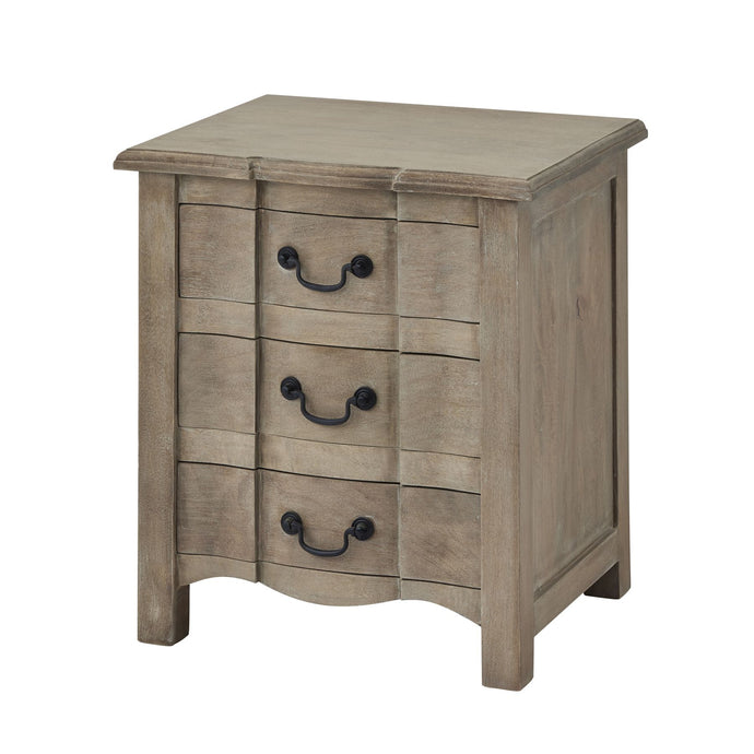 Copgrove Collection 3 Drawer Bedside Table in BROWN Hill Interiors 22693 5050140269381 Dimensions: 60cm x 55cm x 45cm Weight: 19.32kg Volume: 0.18CBM This is the Copgrove Collection 3 Drawer Bedside Table. With 3 full width drawers this stylish bedside boasts useful storage space within an elegant, handcrafted hard wood exterior.

Evoking a classic style, the elegant hard wood, Copgrove collection offers all the elegance of French style furniture combined with contemporary touches.

Its washed, bleached fin