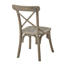 Load image into Gallery viewer, Copgrove Collection Cross Back Chair With Rush Seat in BROWN Hill Interiors 22698 5050140269886 Dimensions: 92cm x 47cm x 48cm Weight: 6kg Volume: 0.14CBM This is the Copgrove Cross Back Chair with Rush Seat, this chair exudes warmth and richness, complementing a wide range of interior styles. Whether you prefer traditional or contemporary decor, the Copgrove Chair effortlessly integrates into any setting, adding a touch of rustic elegance.