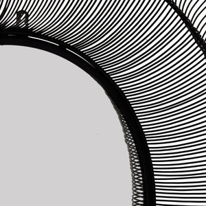 Chico Black Large Wire Mirror in BLACK Hill Interiors 22715 5050140271582 Dimensions: 120cm x 120cm x 15cm Weight: 12.6kg Volume: 0.38CBM This is the Chico Black Large Wire Mirror. This statement matt black mirror with concave metalwork frame is as much wall art as it is a mirror. Enjoy the contemporary lift it will give any space.