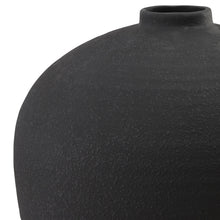 Load image into Gallery viewer, Matt Black Tall Astral Vase in BLACK Hill Interiors 22901 5050140290187 Dimensions: 57cm x 40cm x 40cm Weight: 10kg Volume: 0.15CBM This is the Matt Black Tall Astral Vase. This matt black vase is large enough to be floor-standing if desired and looks great styled together with an alternate size in the same finish for a staggered height display. Slim-necked, they need little foliage to complete their pared- back, contemporary aesthetic.