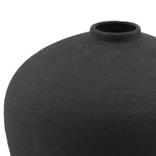 Load image into Gallery viewer, Matt Black Astral Vase in BLACK Hill Interiors 22902 5050140290286 Dimensions: 38cm x 39cm x 39cm Weight: 7kg Volume: 0.08CBM This is the Matt Black Astral Vase. This matt black vase is large enough to be floor-standing if desired and looks great styled together with an alternate size in the same finish for a staggered height display. Slim-necked, they need little foliage to complete their pared- back, contemporary aesthetic.