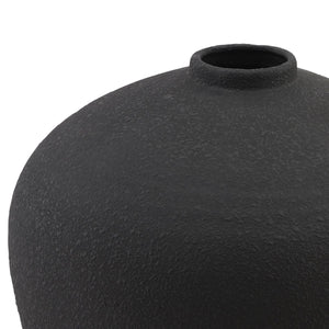 Matt Black Astral Vase in BLACK Hill Interiors 22902 5050140290286 Dimensions: 38cm x 39cm x 39cm Weight: 7kg Volume: 0.08CBM This is the Matt Black Astral Vase. This matt black vase is large enough to be floor-standing if desired and looks great styled together with an alternate size in the same finish for a staggered height display. Slim-necked, they need little foliage to complete their pared- back, contemporary aesthetic.