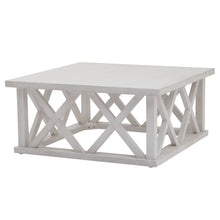Load image into Gallery viewer, Stamford Plank Collection Square Coffee Table in WHITE Hill Interiors 22922 5050140292280 White glove delivery Dimensions: 45cm x 100cm x 100cm Weight: 24kg Volume: 0.57CBM This is the Stamford Plank Collection Square Coffee Table. The Stamford collection’s coffee tables really show the range’s attractive lattice pattern off to the full. The open, airy, lattice breathes a freshness into any space. Pared back, timeless and with a weathered familarity, items from this range will feel like they&#39;ve always b