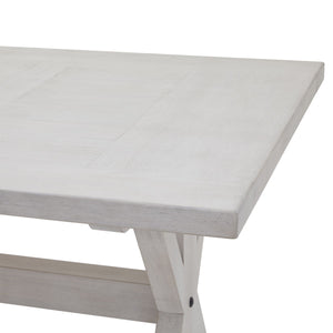 Stamford Plank Collection Dining Table in WHITE Hill Interiors 22925 5050140292587 White glove delivery Dimensions: 78cm x 180cm x 90cm Weight: 41kg Volume: 0.34CBM This is the Stamford Plank Collection Dining Table. The Stamford range’s 6-seater dining table is the perfect piece for a relaxed dining space and will instantly lighten the aesthetic of a room. Pared back, timeless and with a weathered familarity. Items from this range will feel like they've always been there the moment they arrive. Deliberat