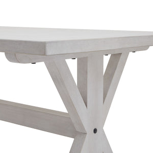 Stamford Plank Collection Dining Table in WHITE Hill Interiors 22925 5050140292587 White glove delivery Dimensions: 78cm x 180cm x 90cm Weight: 41kg Volume: 0.34CBM This is the Stamford Plank Collection Dining Table. The Stamford range’s 6-seater dining table is the perfect piece for a relaxed dining space and will instantly lighten the aesthetic of a room. Pared back, timeless and with a weathered familarity. Items from this range will feel like they've always been there the moment they arrive. Deliberat