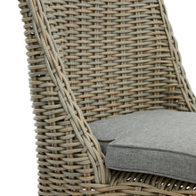 Load image into Gallery viewer, Amalfi Collection Outdoor Round Dining Chair in BEIGE Hill Interiors 22950 5050140295083 Dimensions: 90cm x 52cm x 52cm Weight: 10.8kg Volume: 0.13CBM This is the Amalfi Collection Outdoor Round Dining Chair. Arriving Spring &#39;24, this premium quality HDPE outdoor wicker dining chair is the perfect blend of style and durability. Every detail of its construction has been built with your long-lasting enjoyment in mind. 

With a frame built from lightweight yet sturdy powder coated aluminium, it is protected ag