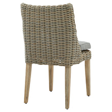 Load image into Gallery viewer, Amalfi Collection Outdoor Round Dining Chair in BEIGE Hill Interiors 22950 5050140295083 Dimensions: 90cm x 52cm x 52cm Weight: 10.8kg Volume: 0.13CBM This is the Amalfi Collection Outdoor Round Dining Chair. Arriving Spring &#39;24, this premium quality HDPE outdoor wicker dining chair is the perfect blend of style and durability. Every detail of its construction has been built with your long-lasting enjoyment in mind. 

With a frame built from lightweight yet sturdy powder coated aluminium, it is protected ag