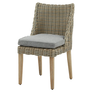 Amalfi Collection Outdoor Round Dining Chair in BEIGE Hill Interiors 22950 5050140295083 Dimensions: 90cm x 52cm x 52cm Weight: 10.8kg Volume: 0.13CBM This is the Amalfi Collection Outdoor Round Dining Chair. Arriving Spring '24, this premium quality HDPE outdoor wicker dining chair is the perfect blend of style and durability. Every detail of its construction has been built with your long-lasting enjoyment in mind. 

With a frame built from lightweight yet sturdy powder coated aluminium, it is protected ag