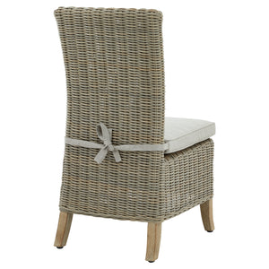 Capri Collection Outdoor Dining Chair in BEIGE Hill Interiors 22951 5050140295182 White glove delivery Dimensions: 103cm x 48cm x 60cm Weight: 13.2kg Volume: 0.16CBM This is the Capri Collection Outdoor Dining Chair. Arriving Spring '24, this premium quality HDPE outdoor wicker dining chair is the perfect blend of style and durability. Every detail of its construction has been built with your long-lasting enjoyment in mind. 
With a frame built from lightweight yet sturdy powder coated aluminium, it is prote
