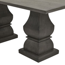 Load image into Gallery viewer, Lucia Collection Dining Table in GREY Hill Interiors 22966 5050140296684 White glove delivery Dimensions: 78cm x 200cm x 100cm Weight: 77.33kg Volume: 0.81CBM This is the Lucia Collection Dining Table. Part of the luxurious and impactful Lucia furniture range, this rectangular dining table commands attention in any interior setting thanks to its distinctive design with chunky silhouette. Each piece is individually handcrafted in hard wood (acacia) by skilled artisans to sculpt the striking design and finish