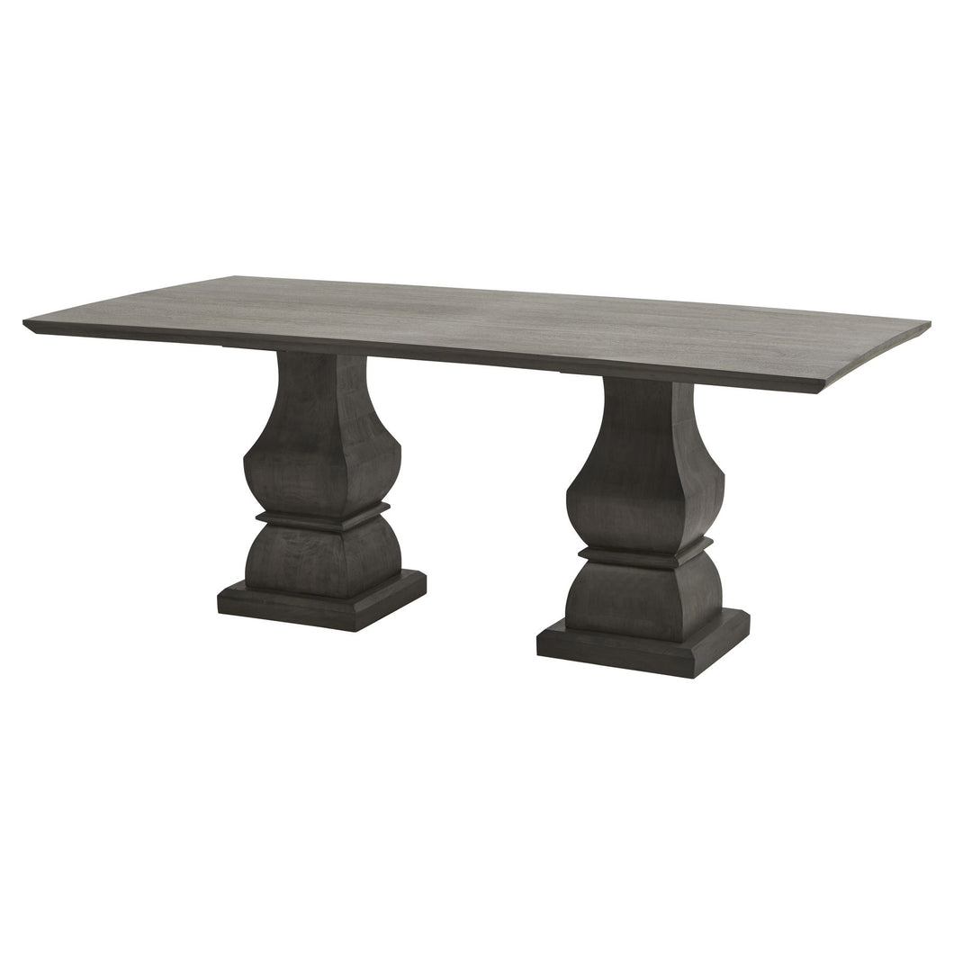 Lucia Collection Dining Table in GREY Hill Interiors 22966 5050140296684 White glove delivery Dimensions: 78cm x 200cm x 100cm Weight: 77.33kg Volume: 0.81CBM This is the Lucia Collection Dining Table. Part of the luxurious and impactful Lucia furniture range, this rectangular dining table commands attention in any interior setting thanks to its distinctive design with chunky silhouette. Each piece is individually handcrafted in hard wood (acacia) by skilled artisans to sculpt the striking design and finish