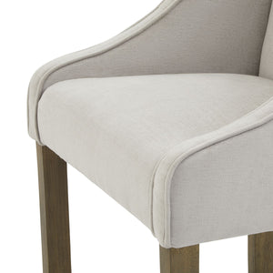Epsom Grey Barstool in GREY Hill Interiors 22992 5050140299289 White glove delivery Dimensions: 104cm x 57cm x 58cm Weight: 11.25kg Volume: 0.22CBM This is the Epsom Grey Barstool. Its rubberwood frame, known for its dense grain and strength, is the perfect choice for its intended everyday use. Upholstered in a light grey woven fabric that will tie in with any number of décor schemes, this barstool exudes an effortless “quiet luxury” that is so sought after across fashion and interiors alike right now.