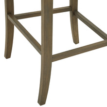 Load image into Gallery viewer, Epsom Grey Barstool in GREY Hill Interiors 22992 5050140299289 White glove delivery Dimensions: 104cm x 57cm x 58cm Weight: 11.25kg Volume: 0.22CBM This is the Epsom Grey Barstool. Its rubberwood frame, known for its dense grain and strength, is the perfect choice for its intended everyday use. Upholstered in a light grey woven fabric that will tie in with any number of décor schemes, this barstool exudes an effortless “quiet luxury” that is so sought after across fashion and interiors alike right now.