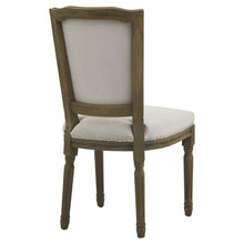 Load image into Gallery viewer, Ripley Grey Dining Chair in GREY Hill Interiors 22994 5050140299487 White glove delivery Dimensions: 96cm x 51cm x 56cm Weight: 7.05kg Volume: 0.4CBM This is the Ripley Grey Dining Chair. Its rubberwood frame, known for its dense grain and strength, is the perfect choice for its intended everyday use. The Ripley chair, upholstered in a grey woven fabric, is a perfect partner to the Copgrove Collection’s dining tables, thanks to its washed wood finish. Beautiful handcarved details to the frame really finis