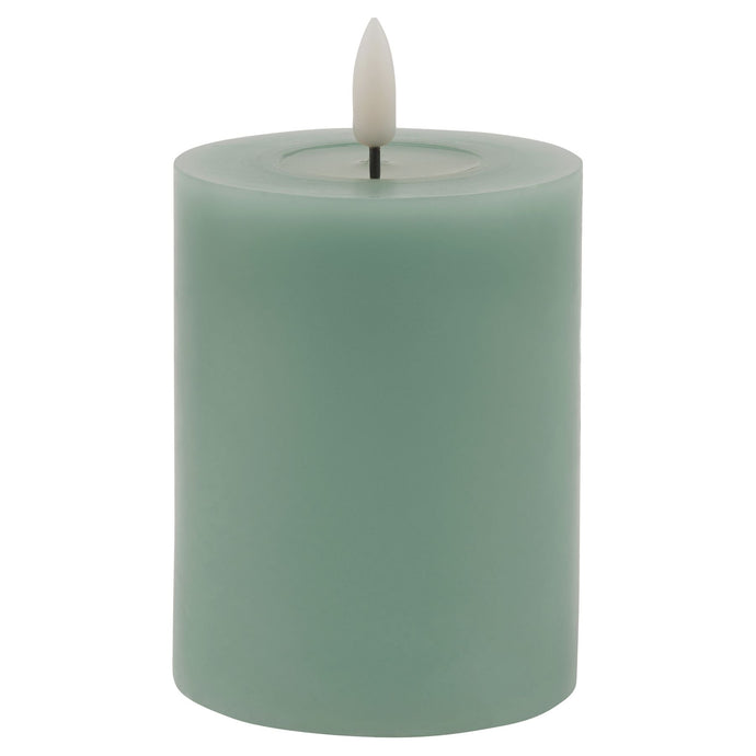 Luxe Collection Melt Effect 3x4 Sage LED Wax Candle in SAGE Hill Interiors 23037 5050140303788 Dimensions: 10cm x 8cm x 8cm Weight: 0.1668kg Volume: 0.03CBM