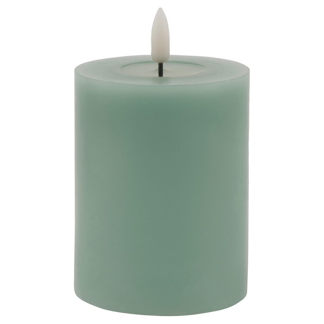 Luxe Collection Melt Effect 3x4 Sage LED Wax Candle in SAGE Hill Interiors 23037 5050140303788 Dimensions: 10cm x 8cm x 8cm Weight: 0.1668kg Volume: 0.03CBM