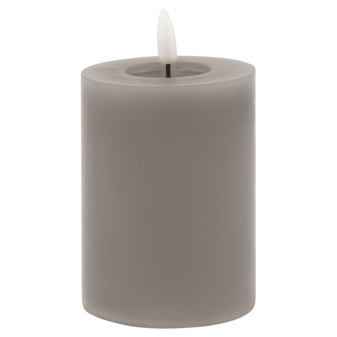 Luxe Collection Melt Effect 3x4 Grey LED Wax Candle in GREY Hill Interiors 23043 5050140304389 Dimensions: 10cm x 8cm x 8cm Weight: 0.1747kg Volume: 0.03CBM