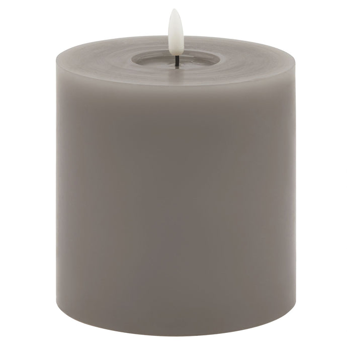 Luxe Collection Melt Effect 5x5 Grey LED Wax Candle in GREY Hill Interiors 23046 5050140304686 Dimensions: 13cm x 13cm x 13cm Weight: 0.642kg Volume: 0.03CBM
