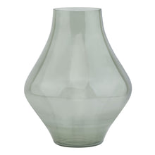 Load image into Gallery viewer, Platform Bouquet Vase Sage Green in SAGE Hill Interiors 23098 5050140309889 Dimensions: 38cm x 30cm x 30cm Weight: 2kg Volume: 0.05CBM This is the Platform Bouquet Vase. This glassware is a perfect partner to our new Stamford furniture range, injecting some subtle and soothing tones to its display cabinets and surfaces. A sought-after design that pairs well with the Smoked Sage Collection.