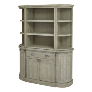 Saltaire Collection 4 Door Sideboard With Drawer in GREY Hill Interiors 23104 5050140310489 Dimensions: 90cm x 153cm x 45cm Weight: 58kg Volume: 0.75CBM This is the Saltaire Collection 4 Door Sideboard With Drawer, equally as practical styled individually as it would be in its dresser form with the Saltaire Collection 3-Shelf Dresser Top (23105). The Saltaire Collection presents on-trend contemporary curved elements, including smooth outlines and organic shapes that embody a sense of softness; it adds a mod