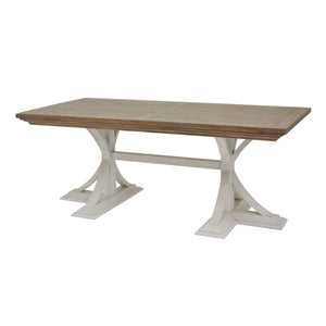 Luna Collection Rectangular Dining Table in WHITE Hill Interiors 23108 5050140310885 Dimensions: 78cm x 200cm x 100cm Weight: 46kg Volume: 1.2CBM This is the Luna Collection Rectangular Dining Table. Where rustic charm meets contemporary design, the furniture range boasts an off white painted bottom combined with a stained wooden top. It is carefully handcrafted by skilled artisans, highlighting a unique planked pine design enhanced by a warm mid-tone stain. The fusion of this earthy texture with popular wh