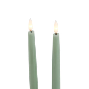 Luxe Collection S/2 Sage LED Wax Dinner Candles in SAGE Hill Interiors 23118 5050140311882 Dimensions: 25cm x 2cm x 2cm Weight: 0.144kg Volume: 0.03CBM