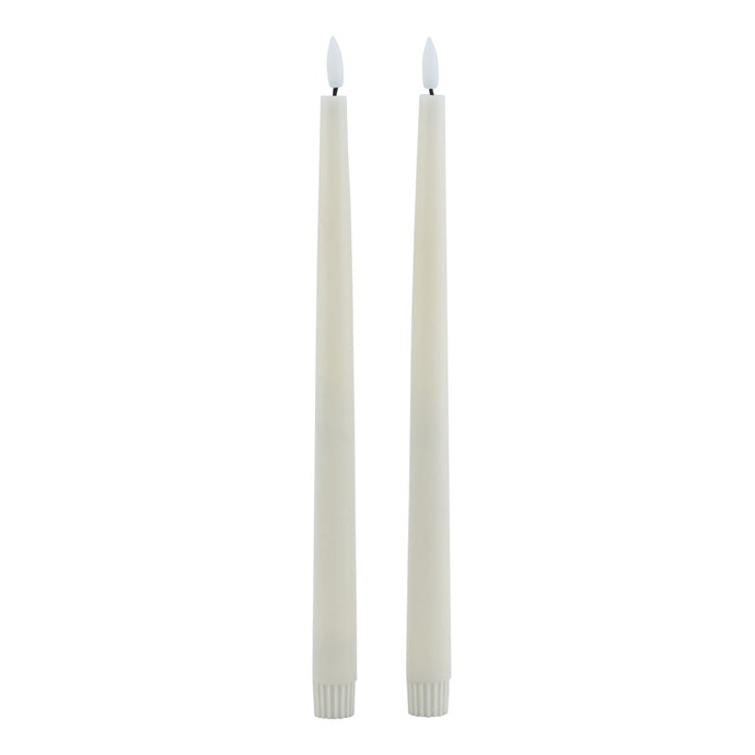 Luxe Collection S/2 Taupe LED Wax Dinner Candles Hill Interiors 23119 5050140311981 Dimensions: 25cm x 2cm x 2cm Weight: 0.144kg Volume: 0.03CBM