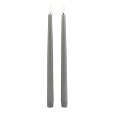 Load image into Gallery viewer, Luxe Collection S/2 Grey LED Wax Dinner Candles in GREY Hill Interiors 23120 5050140312087 Dimensions: 25cm x 2cm x 2cm Weight: 0.144kg Volume: 0.03CBM